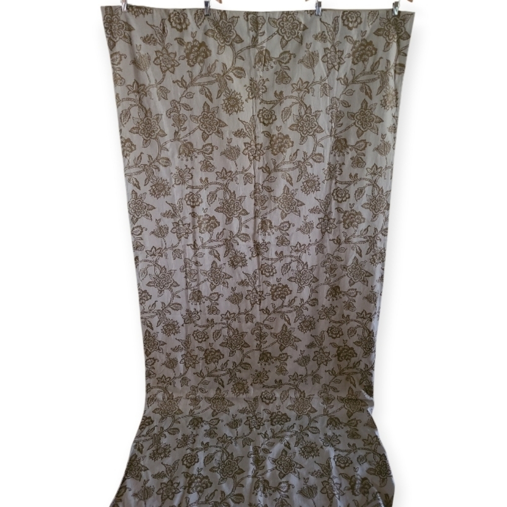 Arhaus 100% Linen Floral Patterned Curtain Panel Natural Beige Flax Golden ¹